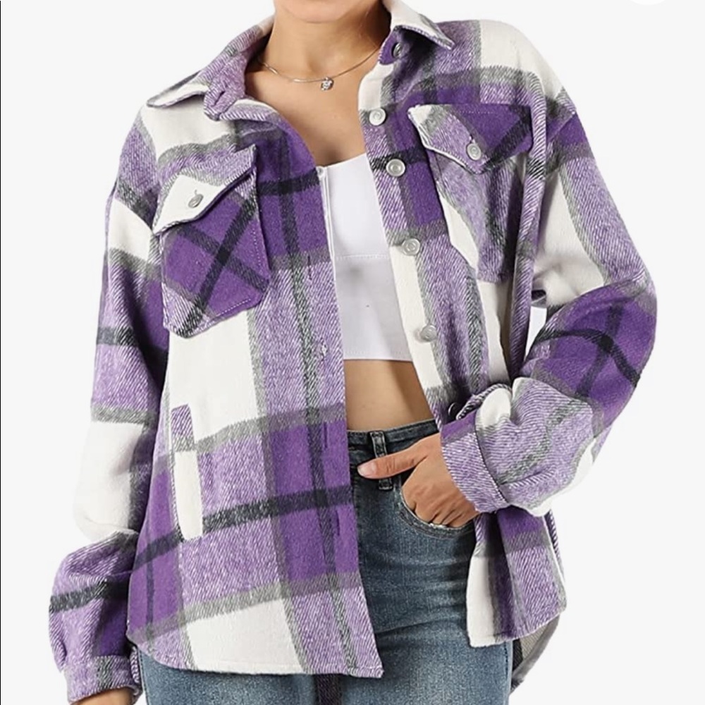 Plaid Shacket Size Small - image 1